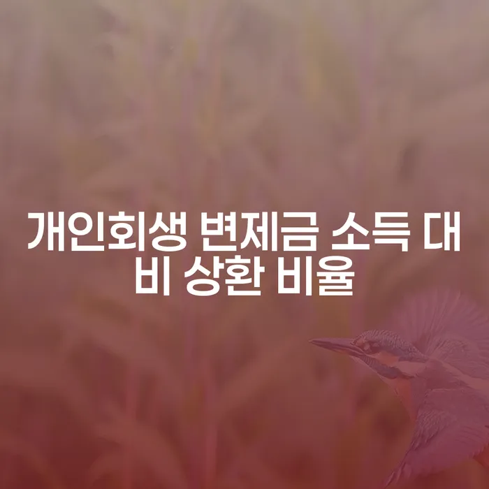 개인회생 변제금 소득 대비 상환 비율, 어떻게 결정될까?