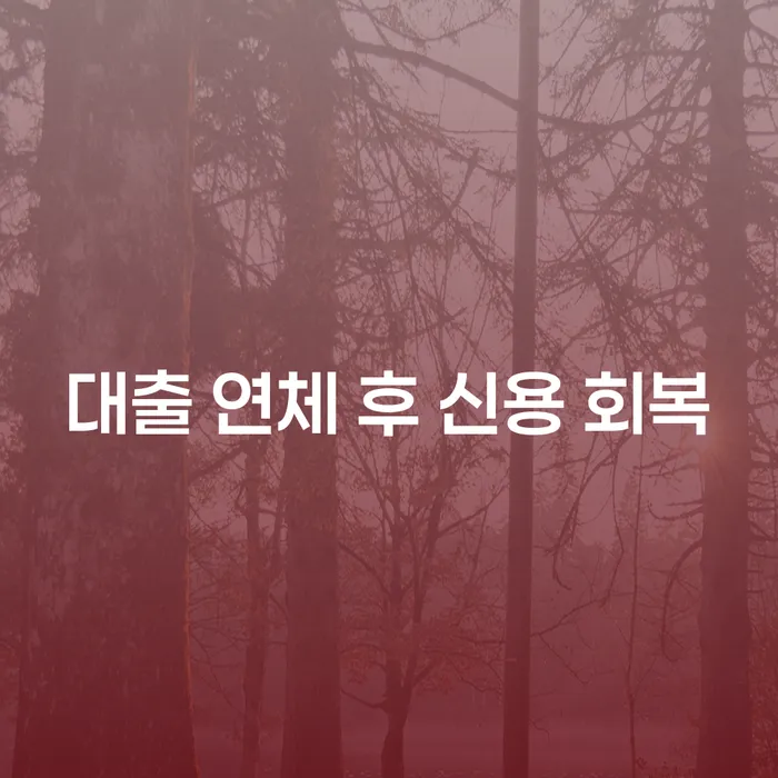 대출 연체 후 신용 회복을 위한 효과적인 방법은 무엇일까요?
