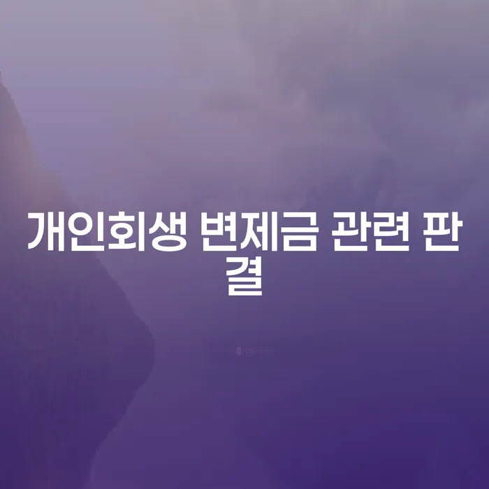 개인회생 변제금 관련 판결, 어떻게 해결할 수 있을까?